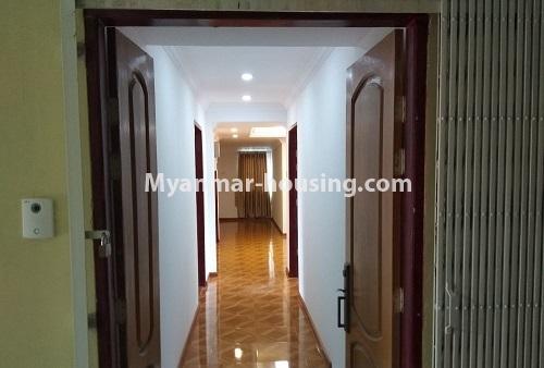 Myanmar real estate - for rent property - No.4468 - Furnished condominium room for rent in Hledan Junction Area! - corridor
