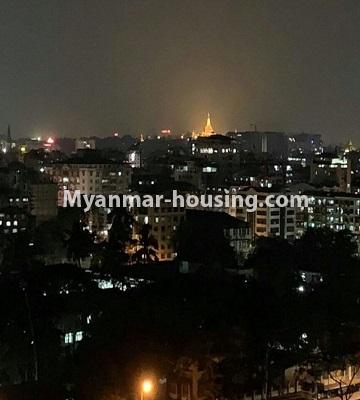 Myanmar real estate - for rent property - No.4469 - Two bedroom condominium room in Botahtaung Time Square! - night view from the room