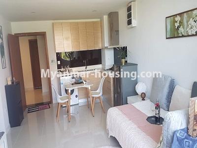 Myanmar real estate - for rent property - No.4473 - Studio room with standard decoration in Glaxy Tower for rent, Star City, Thanlyin! - kitchen