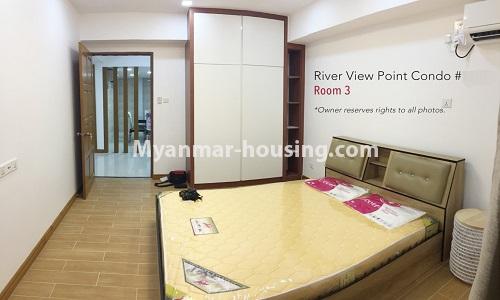 Myanmar real estate - for rent property - No.4476 - Standard River View Point Condo room for rent in Ahlone! - master bedroom 1