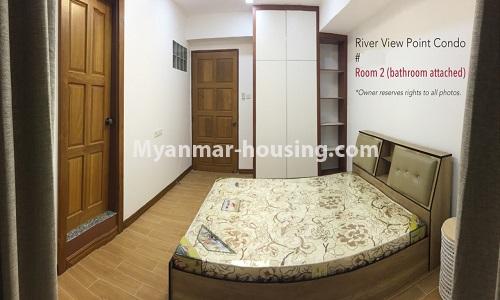 Myanmar real estate - for rent property - No.4476 - Standard River View Point Condo room for rent in Ahlone! - master bedroom 2