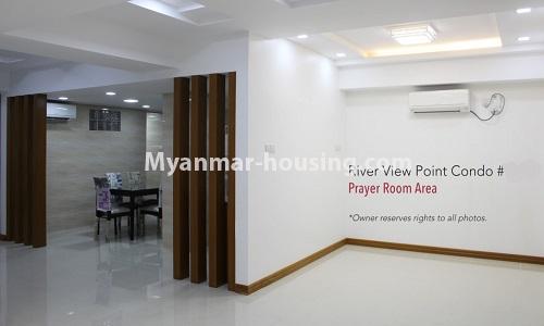 ミャンマー不動産 - 賃貸物件 - No.4476 - Standard River View Point Condo room for rent in Ahlone! - prayer room area