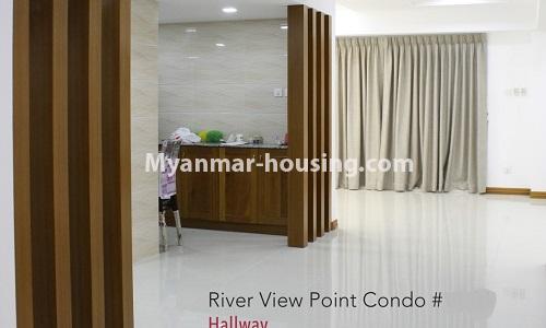 Myanmar real estate - for rent property - No.4476 - Standard River View Point Condo room for rent in Ahlone! - corridor