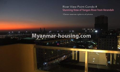 Myanmar real estate - for rent property - No.4478 - Standard River View Point Condo room for rent in Ahlone! - river view