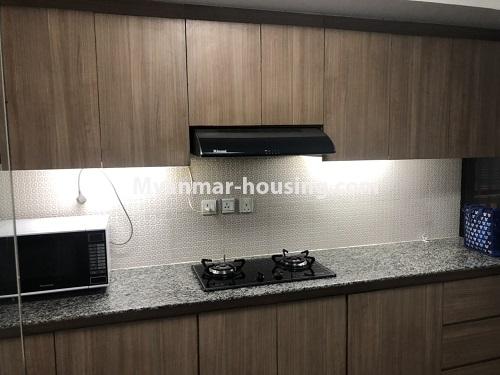 Myanmar real estate - for rent property - No.4479 - Furnished Royal Yaw Min Gyi Condominium room for rent in Dagon! - kitchen
