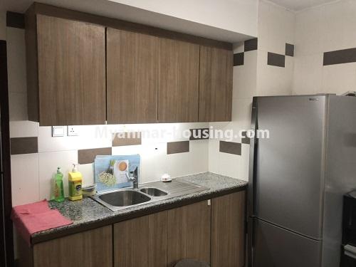 Myanmar real estate - for rent property - No.4479 - Furnished Royal Yaw Min Gyi Condominium room for rent in Dagon! - another view of kitchen