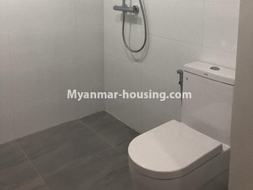 Myanmar real estate - for rent property - No.4480 - Myat Mingalar Condominium room for rent in Sanchaung! - bathroom 1