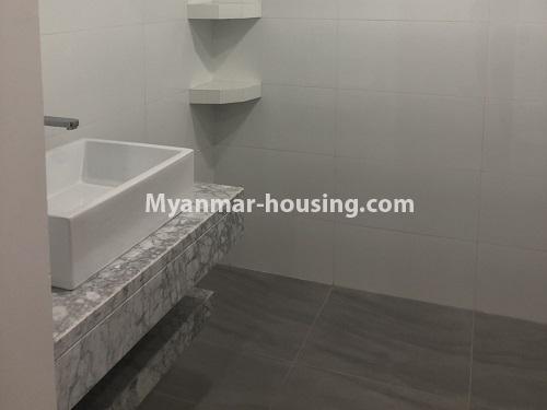 Myanmar real estate - for rent property - No.4480 - Myat Mingalar Condominium room for rent in Sanchaung! - bathroom 2