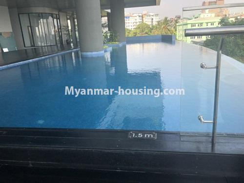 Myanmar real estate - for rent property - No.4480 - Myat Mingalar Condominium room for rent in Sanchaung! - swimming pool