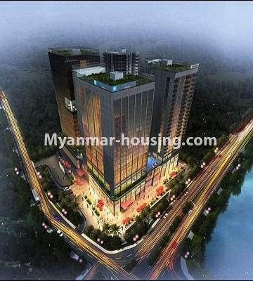 ミャンマー不動産 - 賃貸物件 - No.4481 - Kan Thar Yar Residential Condominium room for rent near Kan Daw Gyi Park! - building