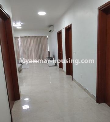 Myanmar real estate - for rent property - No.4483 - New condominium room in Crystal Tower, Sanchaung! - corridor