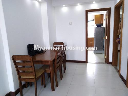 Myanmar real estate - for rent property - No.4485 - Furnished condominium room for rent in Downtown! - dining area