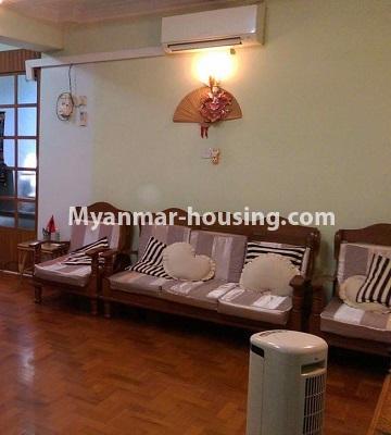 ミャンマー不動産 - 賃貸物件 - No.4487 - Furnished condominium room for rent in Shwe Gon Daing Tower, Bahan! - anothr view of living room