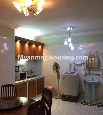 Myanmar real estate - for rent property - No.4487 - Furnished condominium room for rent in Shwe Gon Daing Tower, Bahan! - kitchen