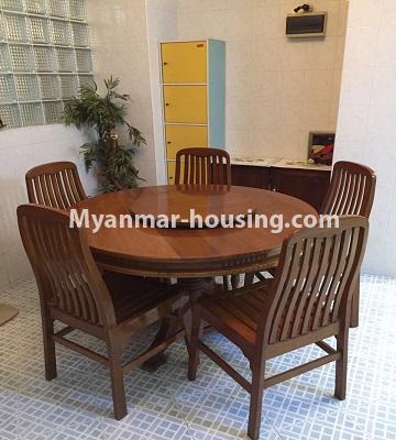 缅甸房地产 - 出租物件 - No.4487 - Furnished condominium room for rent in Shwe Gon Daing Tower, Bahan! - dining area