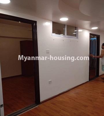 Myanmar real estate - for rent property - No.4490 - Two bedrooms unit in 50th Street Condominium, Botahtaung! - living room and room partition