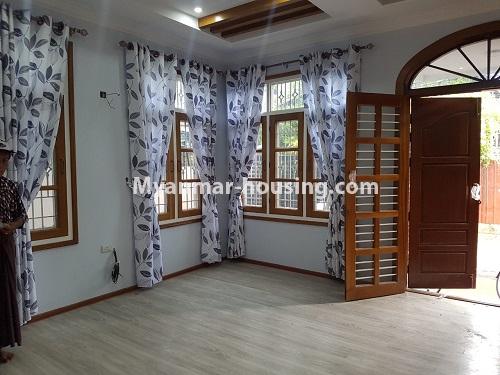 Myanmar real estate - for rent property - No.4491 - Two storey landed house for residence or office for rent in Yankin! - downstairs living room