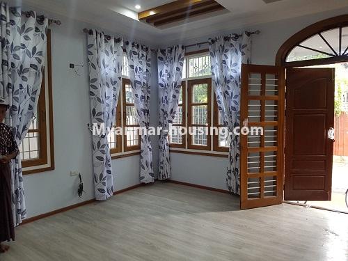 缅甸房地产 - 出租物件 - No.4491 - Two storey landed house for residence or office for rent in Yankin! - downstairs living room