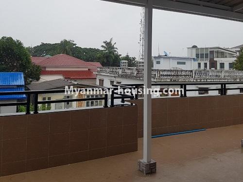 Myanmar real estate - for rent property - No.4491 - Two storey landed house for residence or office for rent in Yankin! - rooftop balcony