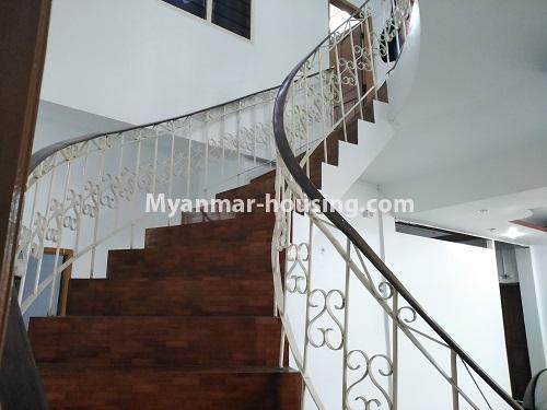 Myanmar real estate - for rent property - No.4493 - Two storey landed house for office or residence for rent in Dagon! - stair