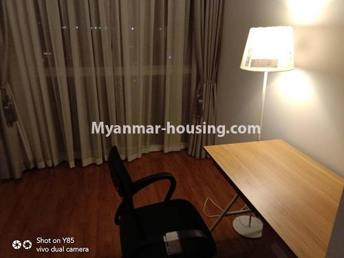 Myanmar real estate - for rent property - No.4495 - Modern room in Sanchaung Garden Residence for rent in Sanchaung! - study room