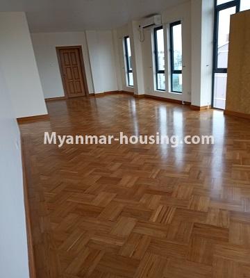 Myanmar real estate - for rent property - No.4496 - Half and three storey building for showroom options on South Okkalapa Main Road. - second floor view