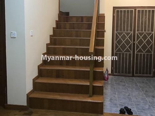 ミャンマー不動産 - 賃貸物件 - No.4497 - Two storey landed house with office option or residence option for rent in Bahan! - stair view