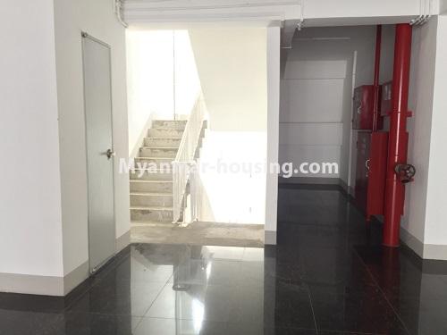 Myanmar real estate - for rent property - No.4498 - Two bedroom condominium room in Botahtaung Time Square! - stair