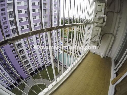 Myanmar real estate - for rent property - No.4499 - Two bedroom condominium room in Botahtaung Time Square! - outside view from living room balcony