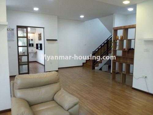Myanmar real estate - for rent property - No.4500 - Furnished landed house with four master bedrooms for rent in Bahan! - stair view