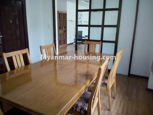 Myanmar real estate - for rent property - No.4500 - Furnished landed house with four master bedrooms for rent in Bahan! - dinning area view