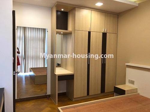 Myanmar real estate - for rent property - No.4502 - Furnished room in Sanchaung Garden Condominium for rent in Sanchaung! - master bedroom view