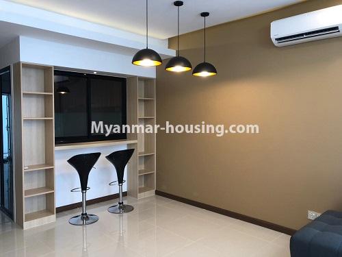 ミャンマー不動産 - 賃貸物件 - No.4502 - Furnished room in Sanchaung Garden Condominium for rent in Sanchaung! - bar counter