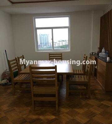 ミャンマー不動産 - 賃貸物件 - No.4505 - Furnished room in Sanchaung Garden Condominium for rent in Sanchaung! - dining area view