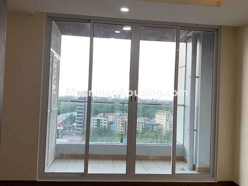 Myanmar real estate - for rent property - No.4508 - Furnished new condominium room in KBZ Tower for rent in Sanchaung! - balcony view