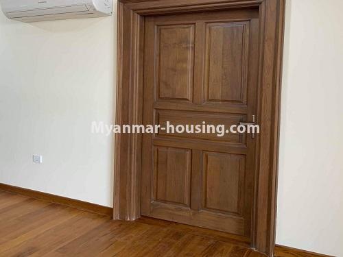 Myanmar real estate - for rent property - No.4508 - Furnished new condominium room in KBZ Tower for rent in Sanchaung! - main door view