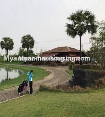မြန်မာအိမ်ခြံမြေ - ငှားရန် property - No.4511 - သန်လျင်တွင် ပြင်ဆင်ပြီး ပရိဘောဂပါသော အိပ်ခန်းနှစ်ခန်းပါသော ကွန်ဒိုခန်း ငှားရန်ရှိသည်။ - golf course view