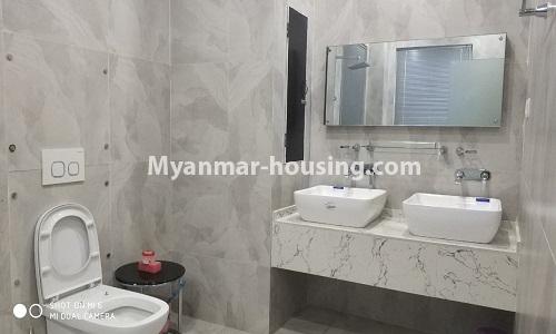 Myanmar real estate - for rent property - No.4512 - Half and three storey building with lift for office or residential option or for both in Yankin! - bathroom 1