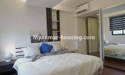 Myanmar real estate - for rent property - No.4514 - Well-decorated and Furnished Serene Condominium room for rent in South Okkalapa! - master bedroom view