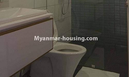 Myanmar real estate - for rent property - No.4514 - Well-decorated and Furnished Serene Condominium room for rent in South Okkalapa! - bathroom view