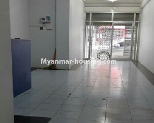 Myanmar real estate - for rent property - No.4516 - Ground floor and Mezzanine for rent in Highway Complex, Kamaryut! - front side ground floor view