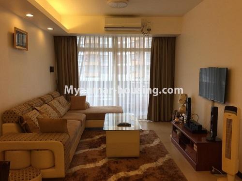 ミャンマー不動産 - 賃貸物件 - No.4523 - Decorated two bedroom Star City Condo room with furniture for rent in Thanlyin! - living room view