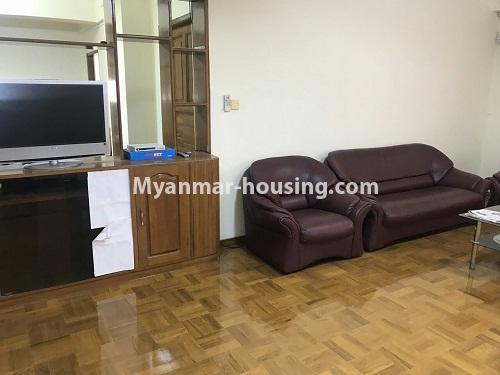 ミャンマー不動産 - 賃貸物件 - No.4524 - Myanmar Gone Yi condo room for rent in Downtown area. - another view of living room