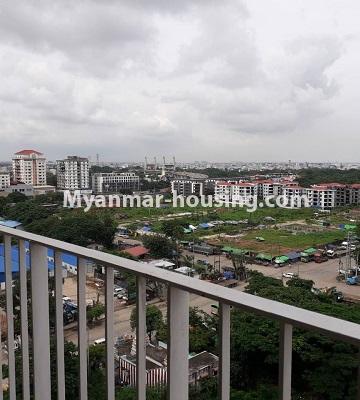 Myanmar real estate - for rent property - No.4527 - Two bedroom condominium room for rent in Botahtaung Time Square! - townview from balcony