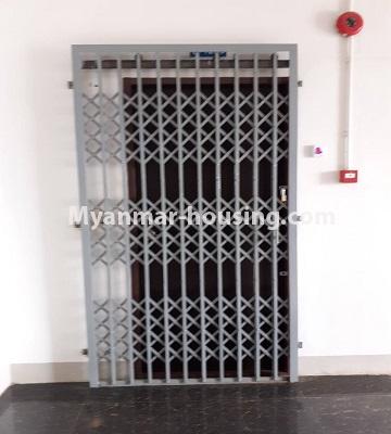 Myanmar real estate - for rent property - No.4527 - Two bedroom condominium room for rent in Botahtaung Time Square! - main entrance door view