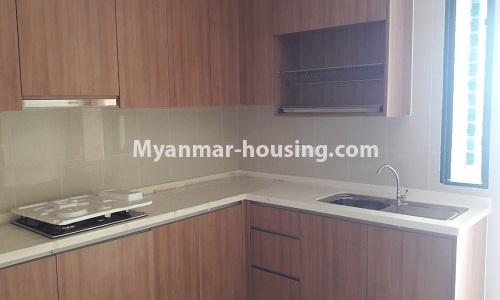 Myanmar real estate - for rent property - No.4528 - Pent House with amazing river view on Kannar Road, Ahlone! - kitchen view