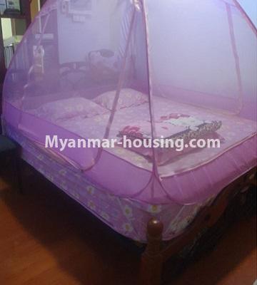 Myanmar real estate - for rent property - No.4529 - Decorated apartment room for rent near Gwa market, Sanchaung! - bedroom area