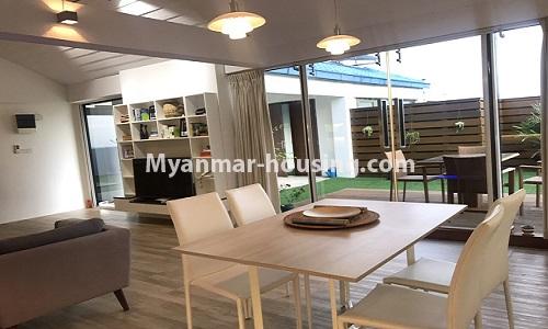 Myanmar real estate - for rent property - No.4530 - Residential Serviced Pent House Room for rent in Bahan! - dining area view