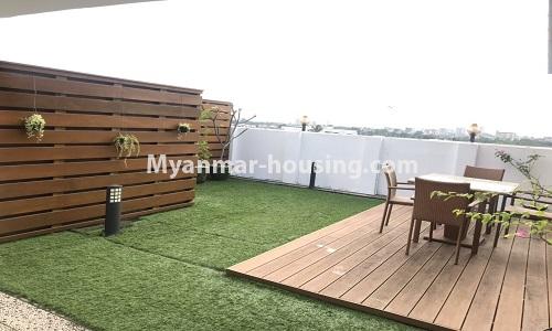 Myanmar real estate - for rent property - No.4530 - Residential Serviced Pent House Room for rent in Bahan! - relaxation area
