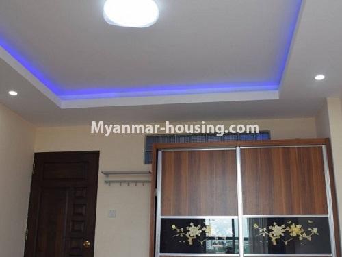Myanmar real estate - for rent property - No.4536 - New and well-decorated  Aung Chan Thar Condominium room with full furniture for rent in Yankin! - main entrance door